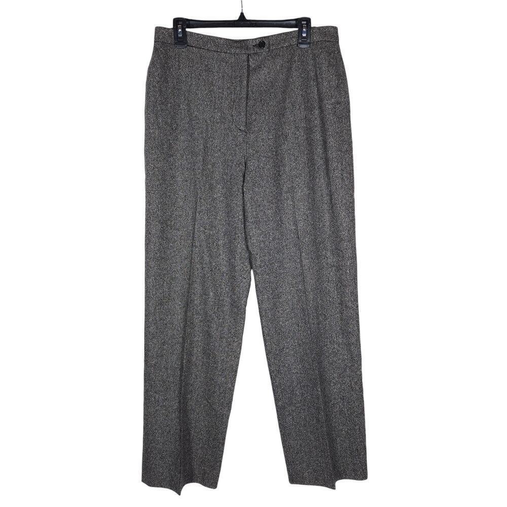 Isabella Bird Womens Dress Pants 14 Gray Straight Wool Ankle High Rise Pleated